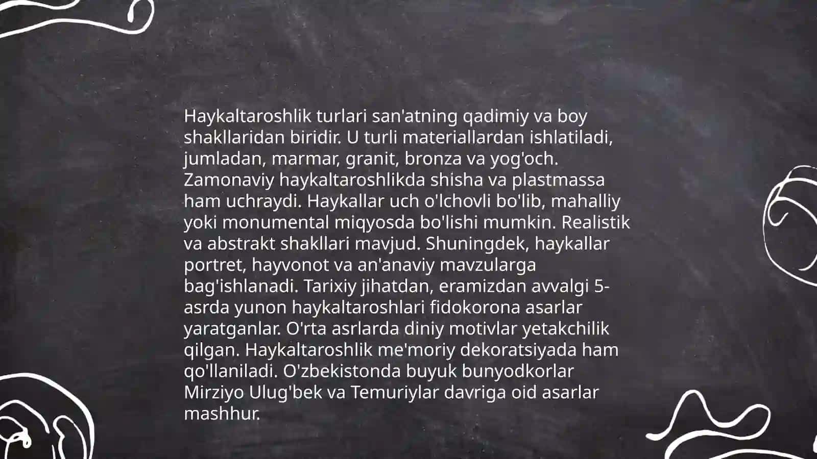 Haykaltaroshlik va uning xususiyatlari 4