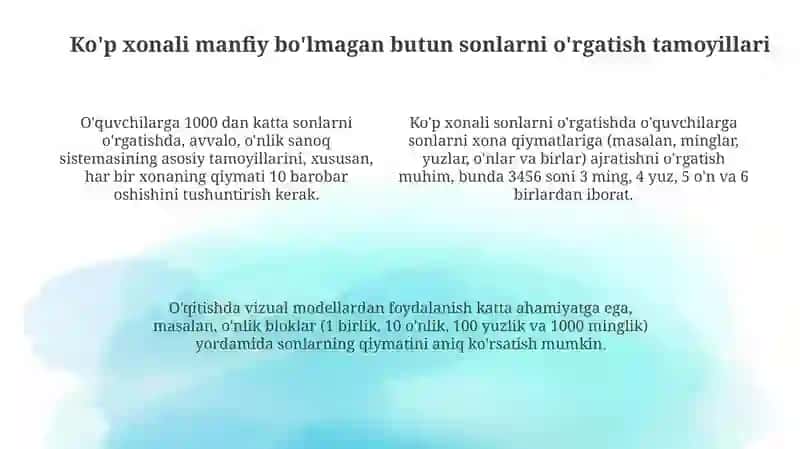 1000 ichida raqamlashni o'rgatish metodologiyasi 4