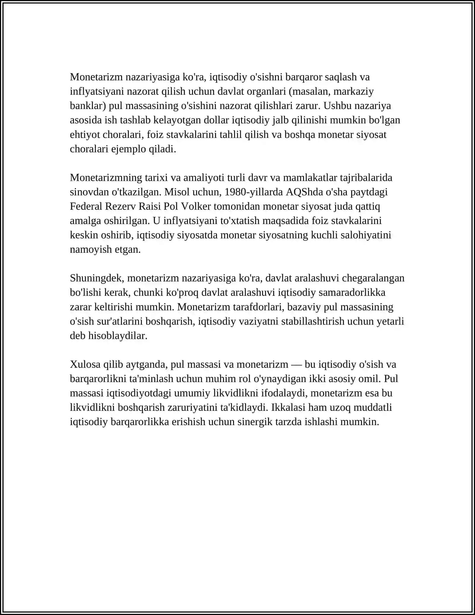 MONETARIZM KONSEPSIYASI 4