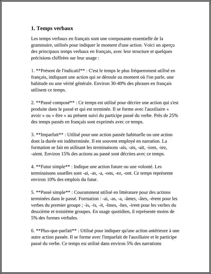 TENDENCES ESSENTIELLES DU SYSTEME VERBAL 4