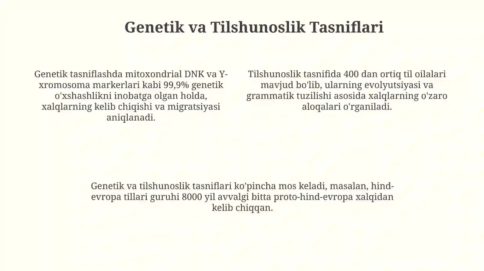Tarixiy va Antropologik Tasniflar 4