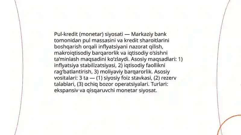 Davlatning iqtisodiy siyosatining turlari 4