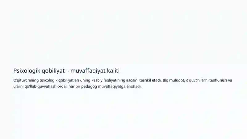 O'qituvchi Shaxsining Psixologik Xususiyatlari 4
