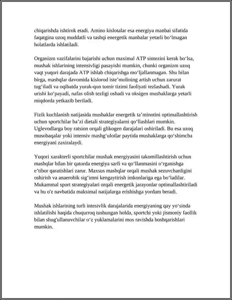 MUSHAK ISHINING ENERGETIK TA'MINOTI 4