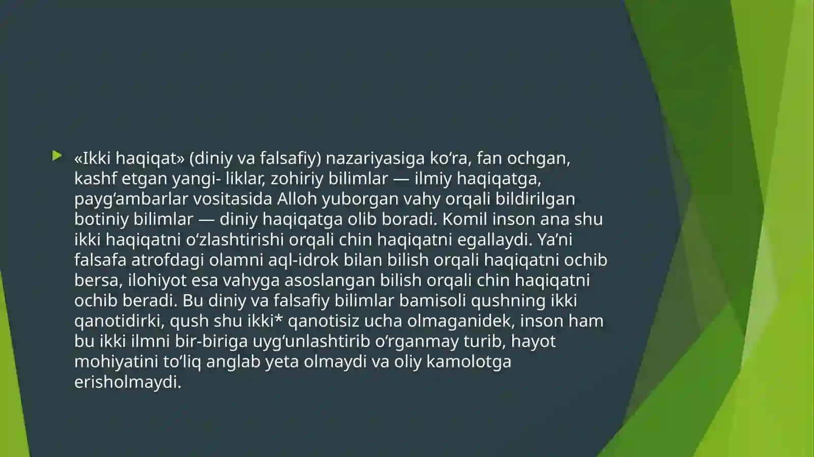 Abdulhay Abdurahmonovning Saodatga eltuvchi bilim asari 4