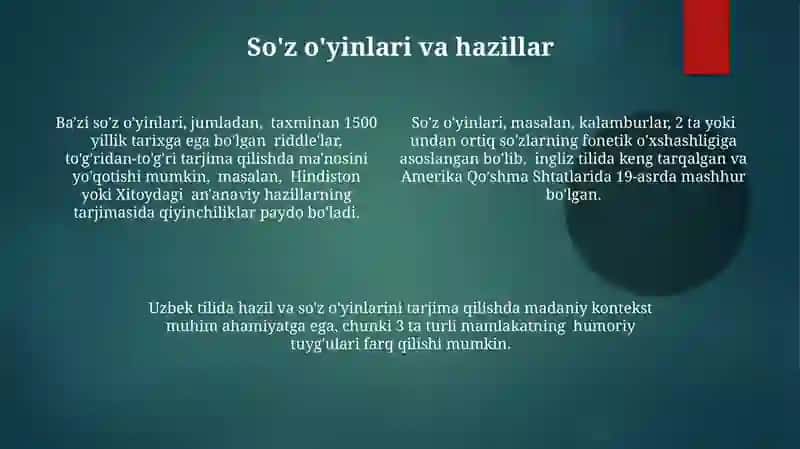 So'zma-so'z tarjima muammolari 4