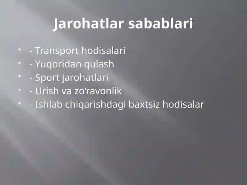 Yuz-jag’ sohasidagi jarohatlar 4