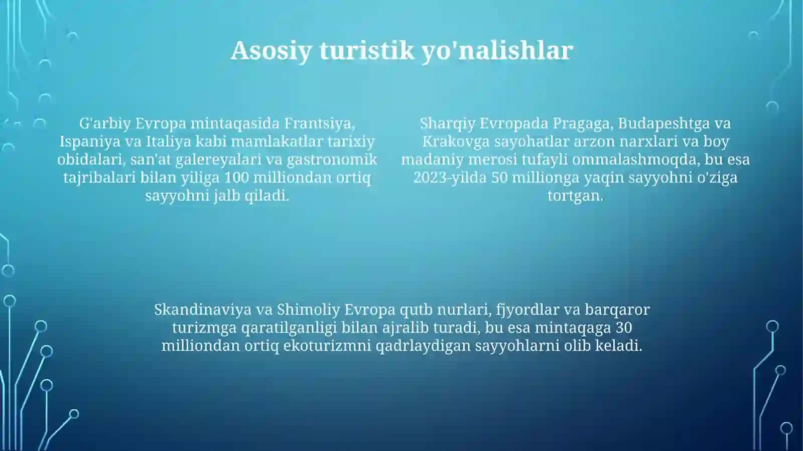 Evropa turizmi: Tarix, rivojlanish va asosiy yo'nalishlar 4