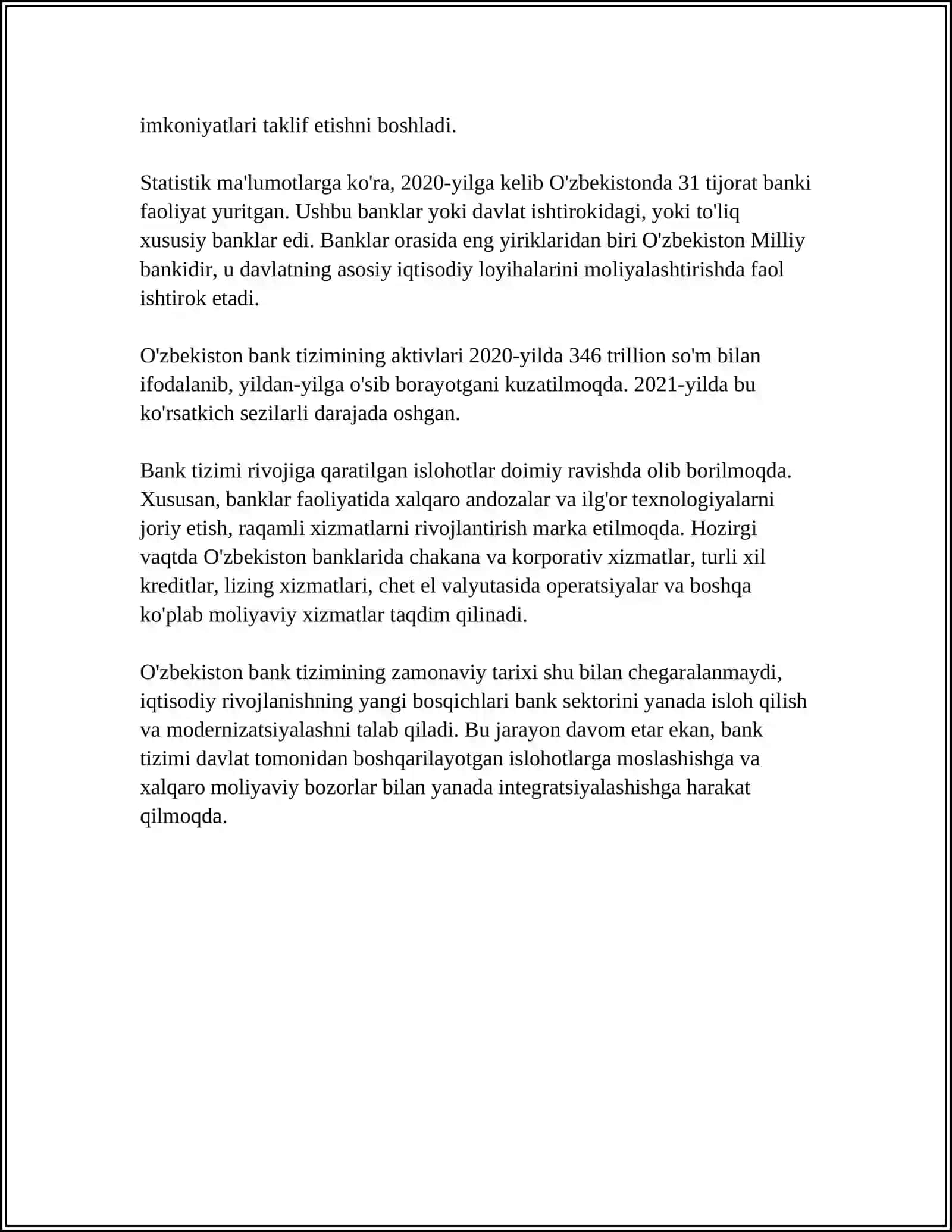 O'ZBEKISTON RESPUBLIKASIDA BANK TIZIMI 4