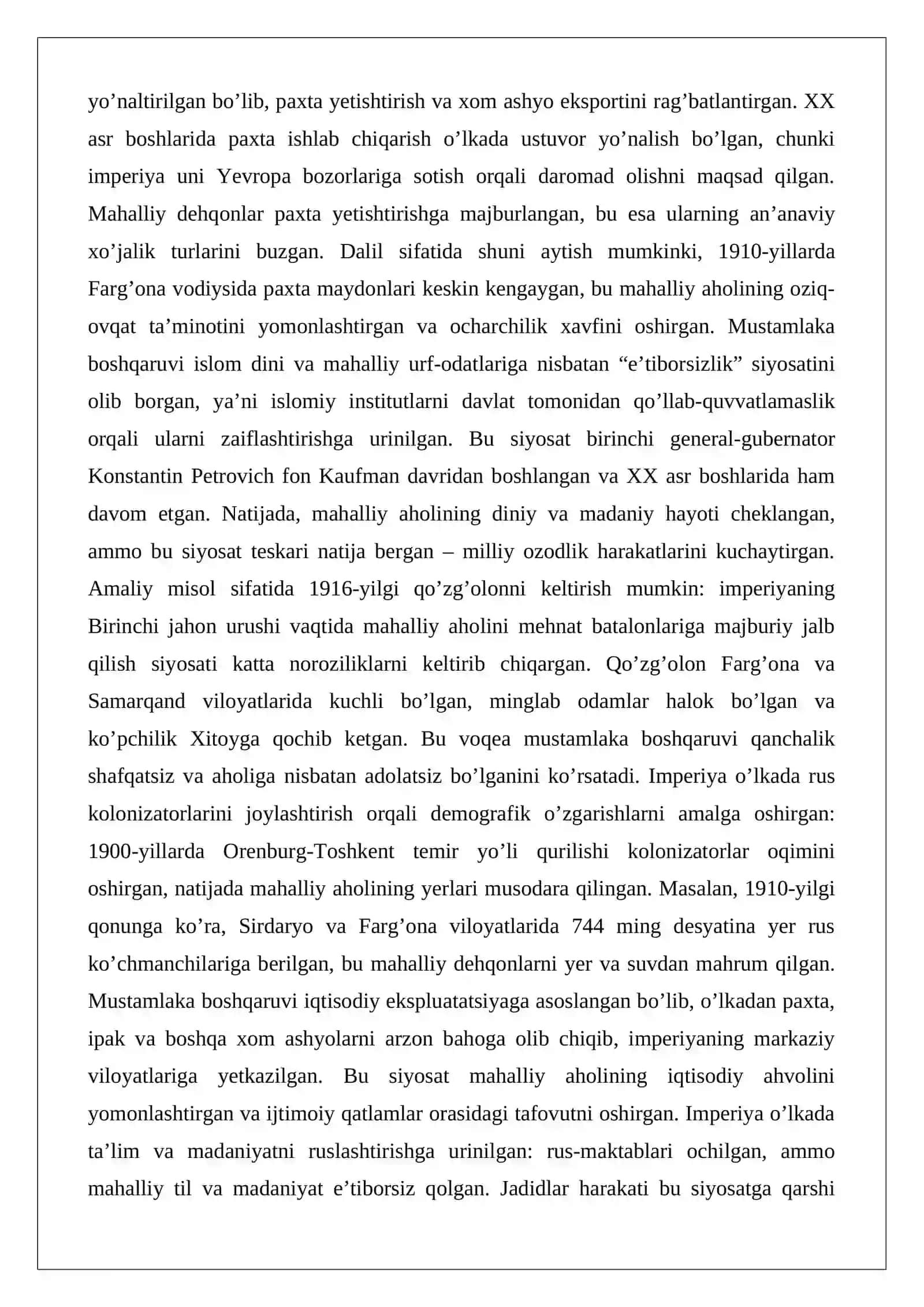 Turkiston XX asr boshlarida (1900-1917 yillar) 4