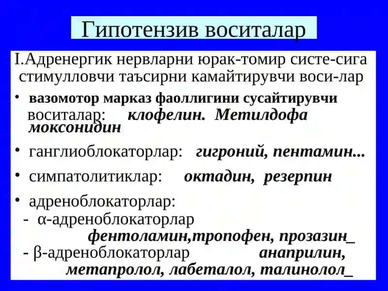 Гипотензив воситалар 4