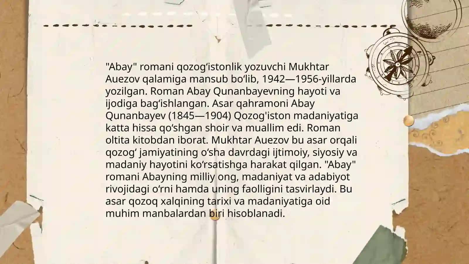 Muxtor Avezovning "Abay" romani 4