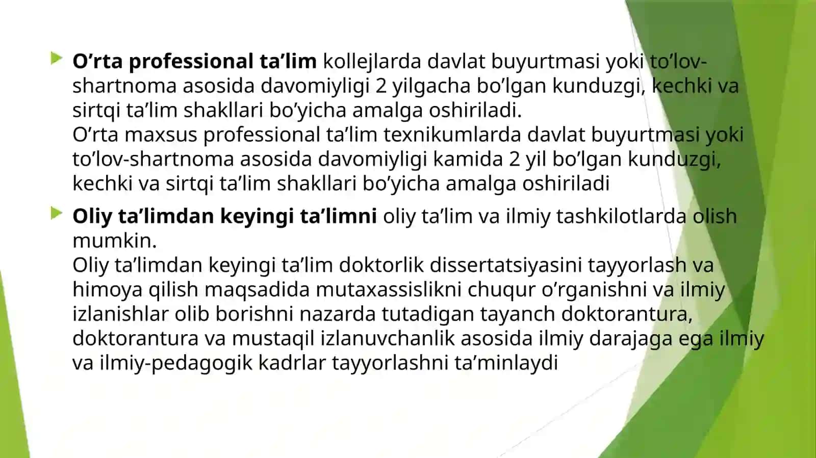 Taʼlim toʼgʼrisida”gi Qonunning mazmun-mohiyati (OʼRQ–637, 23.09.2020) 4