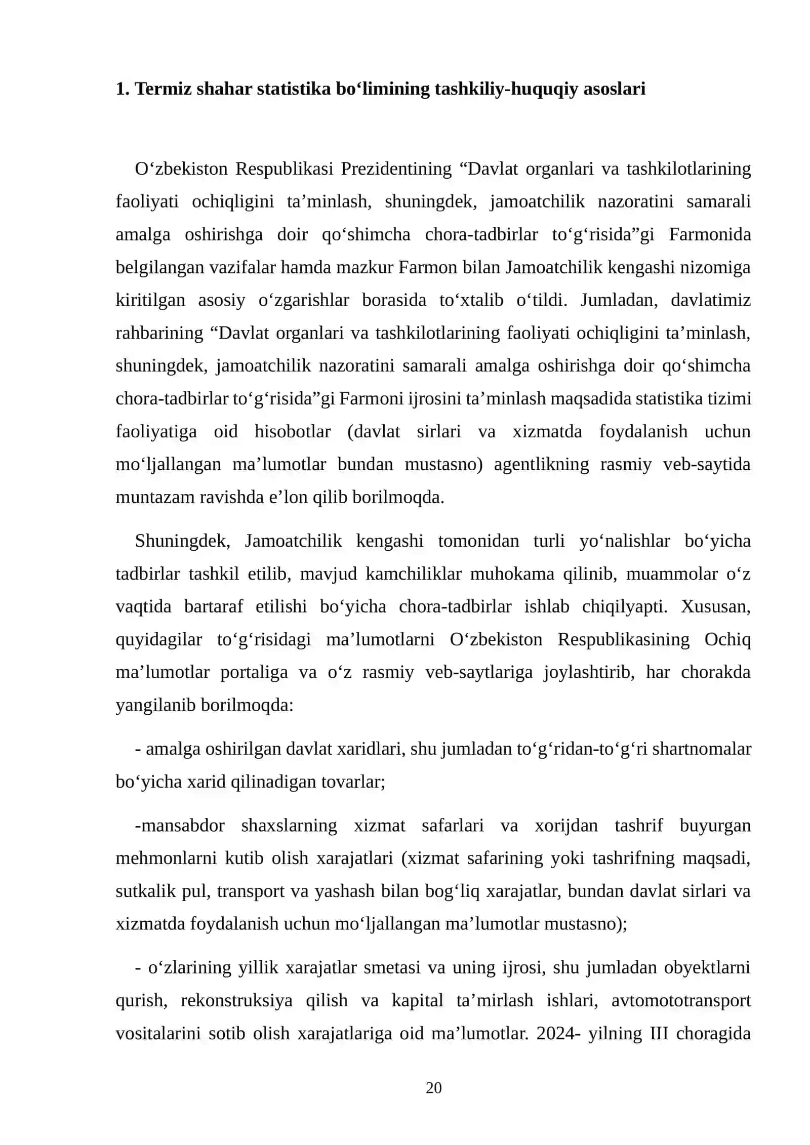 Statistika boshqarmasi amaliyot hisoboti 4