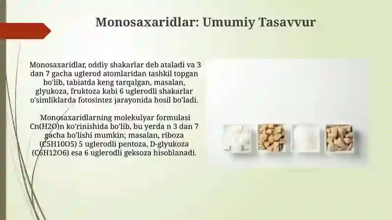 Monosaxaridlar: Pentozalar va Geksozalar 4