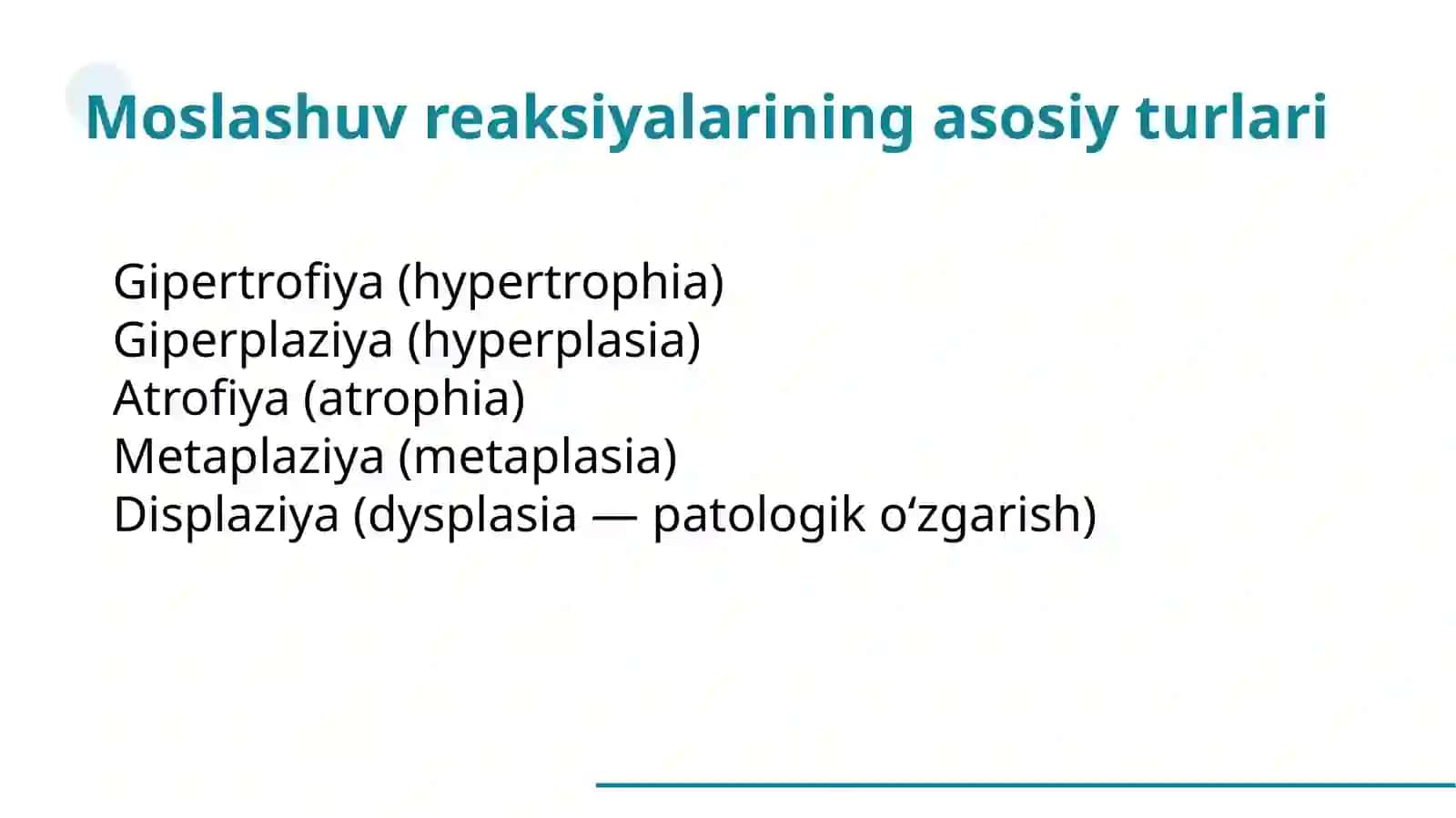 Hujayra va toʻqimalarning moslashuv reaksiyasi 4