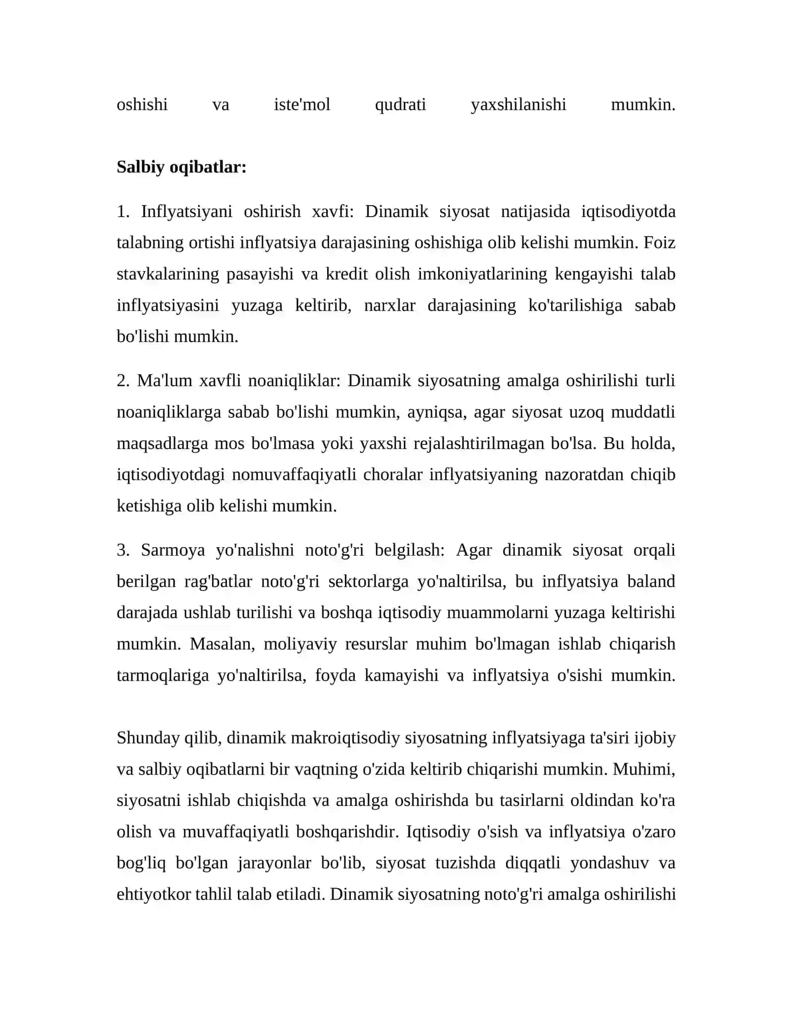 Dinamik makroiqtisodiy muammolar va ularni bartaraf etish yoʻllari 4