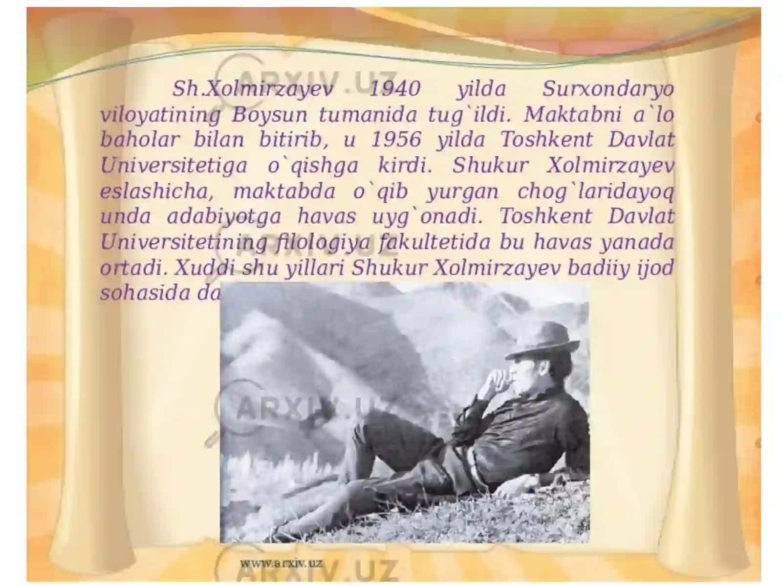 Shukur Xolmirzayev hayotiva ijodi 4