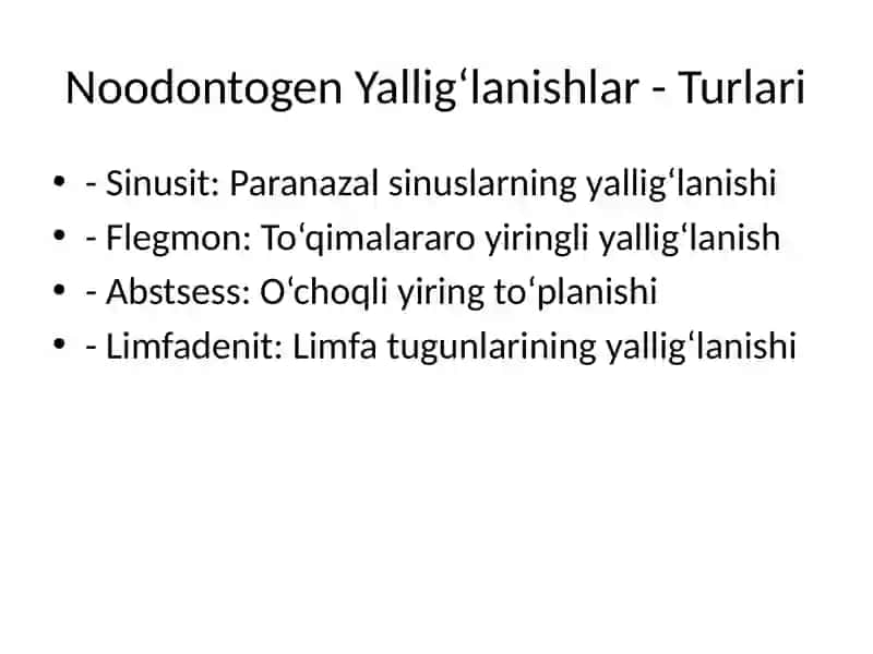 Noodontogen Yallig‘lanishlar 4
