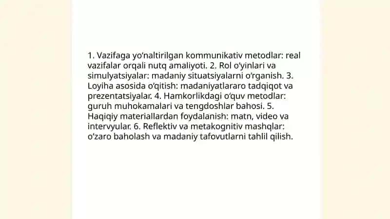 Madaniyatlararo sinflarda darslarni tashkil etish 4