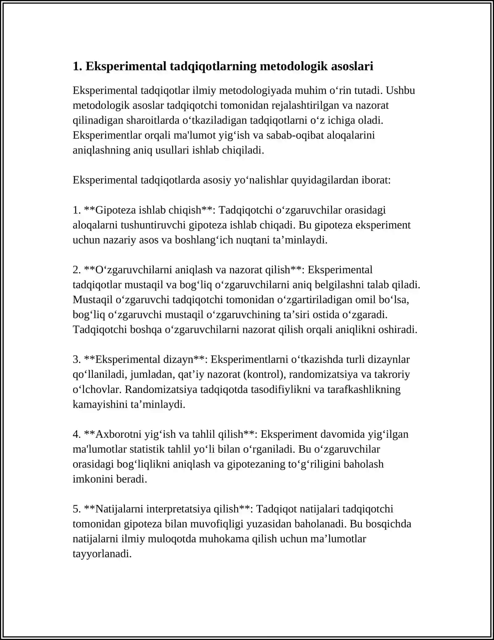 SHAXSGA OID EKSPERIMENTAL TADQIQOTLAR METODOLOGIYASI 4
