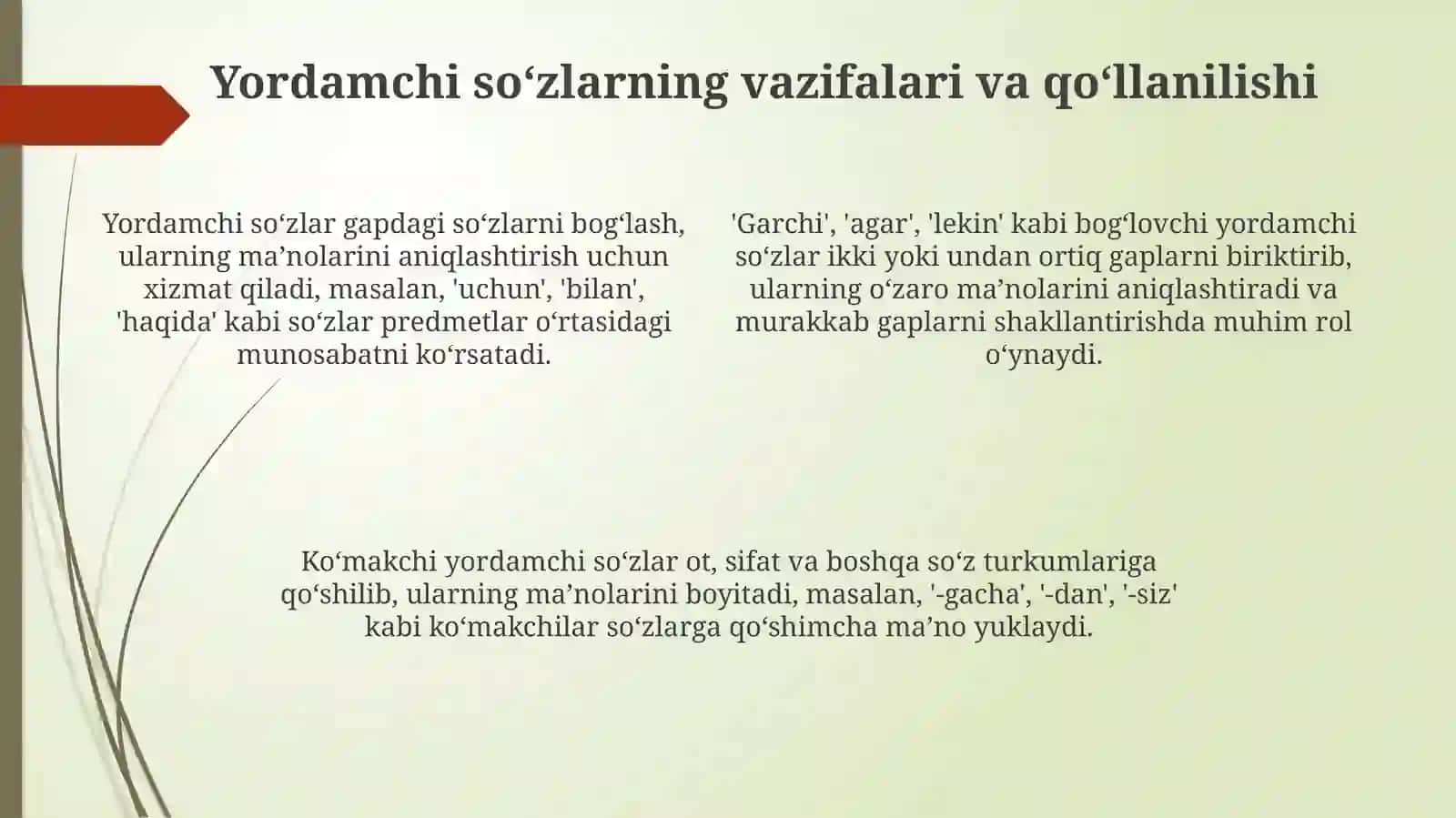 Yordamchi soʻzlar 4