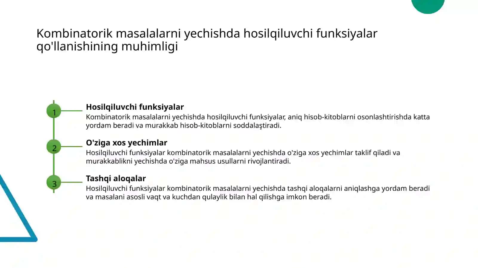 Hosil qiluvchi funksiyalar va ularning kombinatorika masalalarini yechishga tatbiqi 4