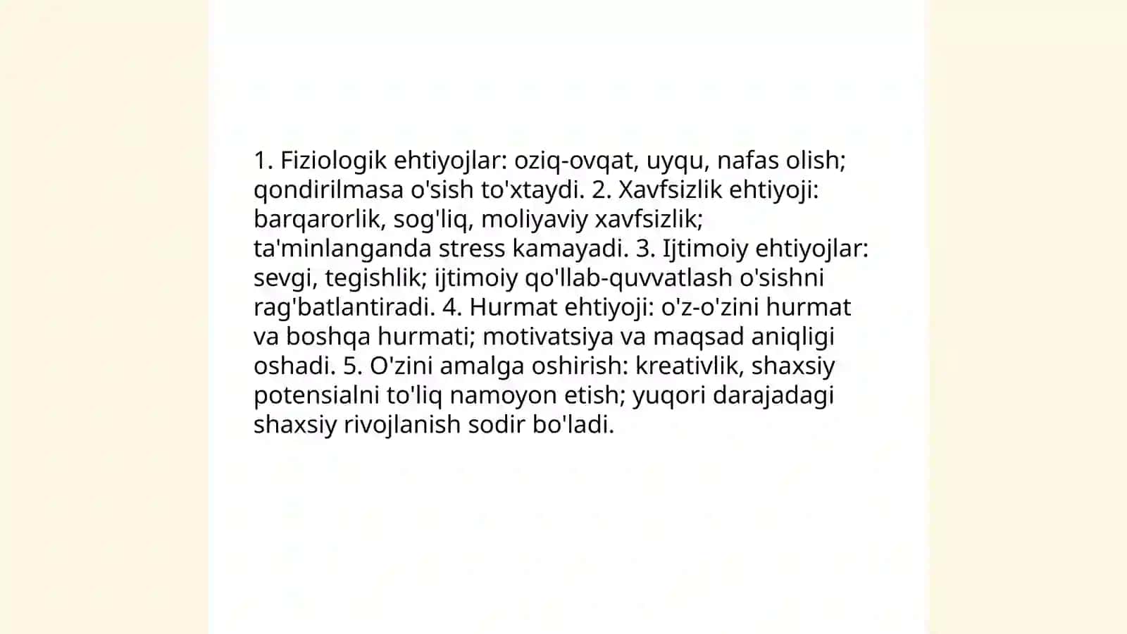 Ehtijoy va yuklarning shaxsiy rivojlanishdagi o'rni 4