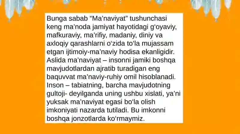 Ma'naviyat tushunchasi va uning tiplari 4