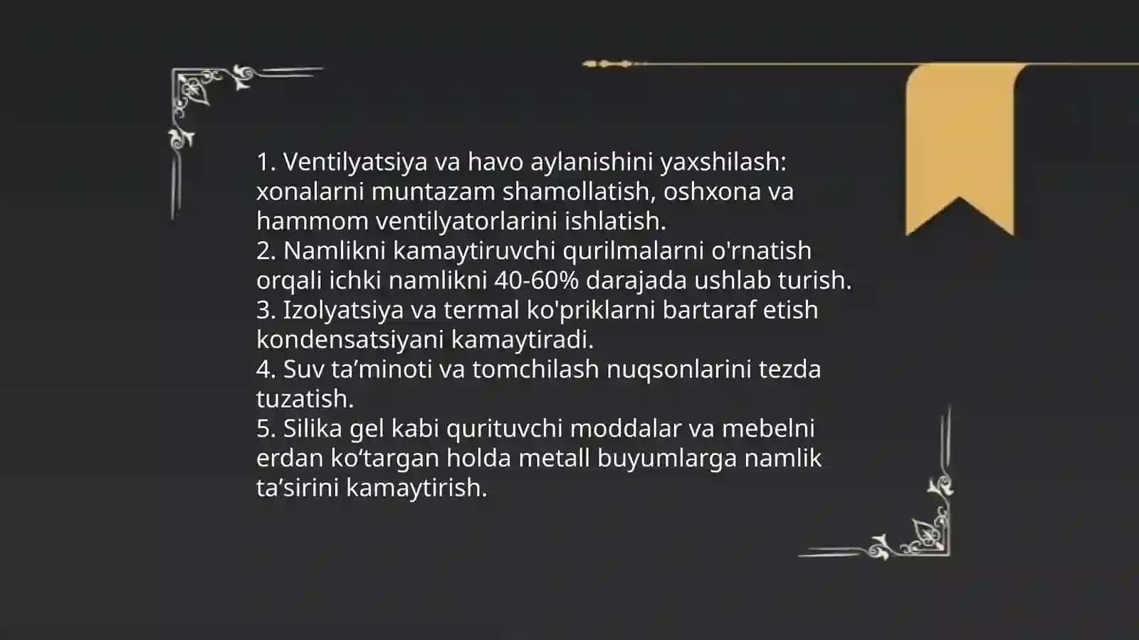 Uyda karroziyani kamaytirish yollari 4