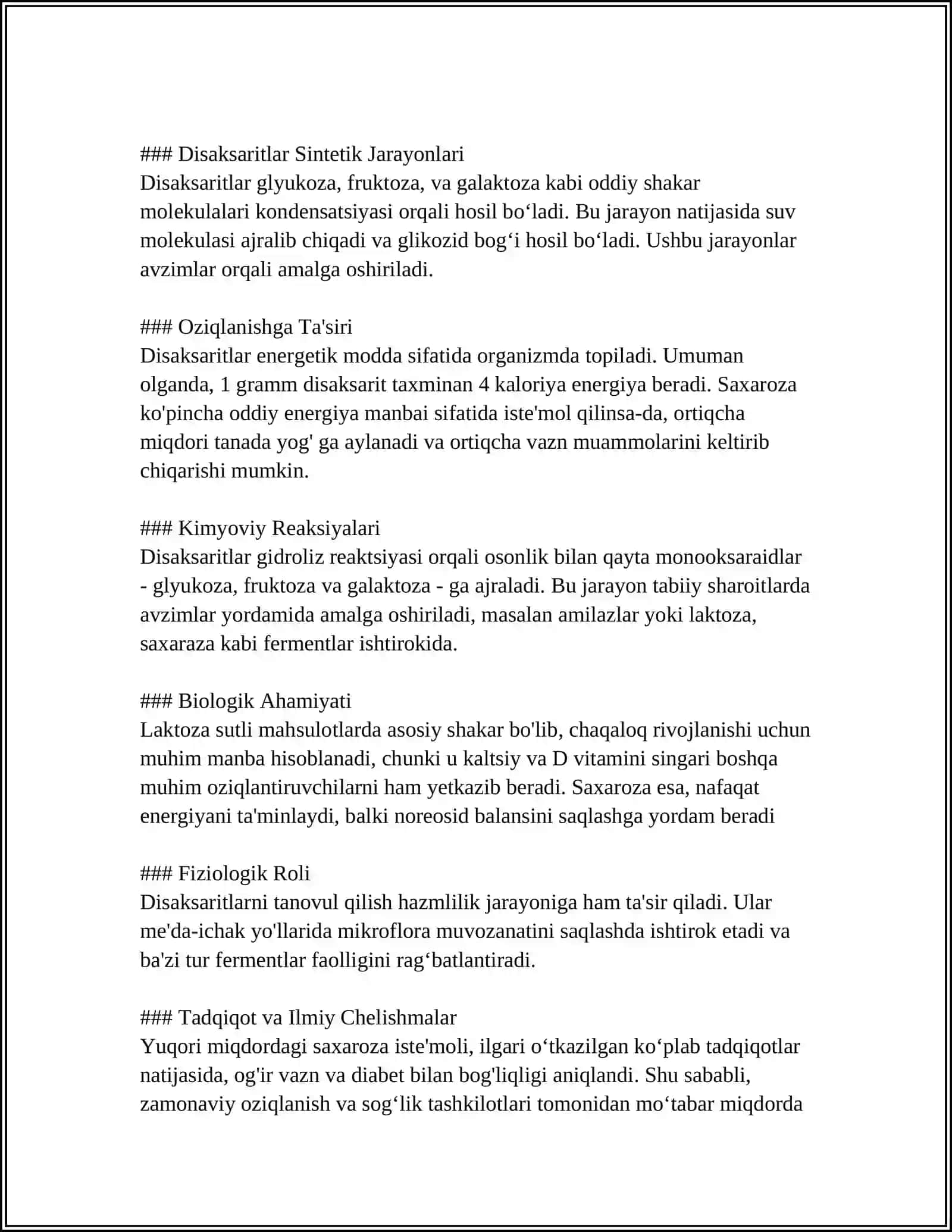 DISAXARITLAR. POLISAXARITLAR 4