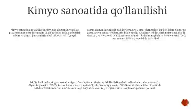 Guruh Elementlarining Binar Birikmalari Va Sanoatdgi Ahamiyati 4