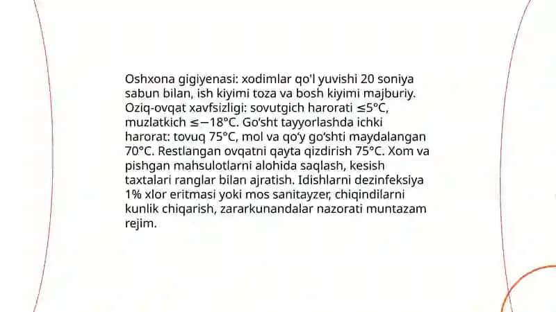 RESTORAN ISHINI TASHKIL ETISHDA XAVFSIZLIK QOIDALARI 4