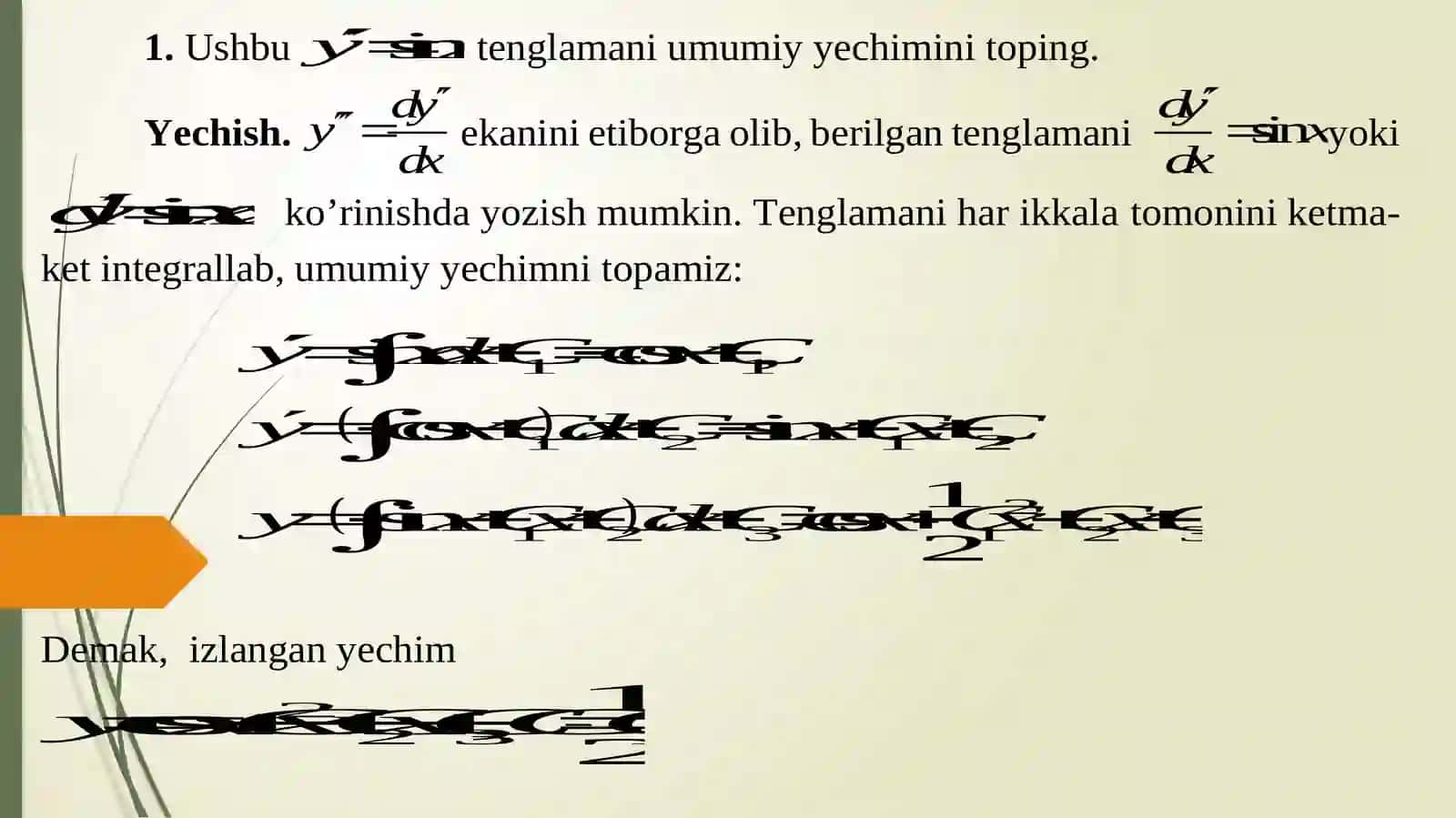 Yuqori tartibli differensial tenglamalar 4