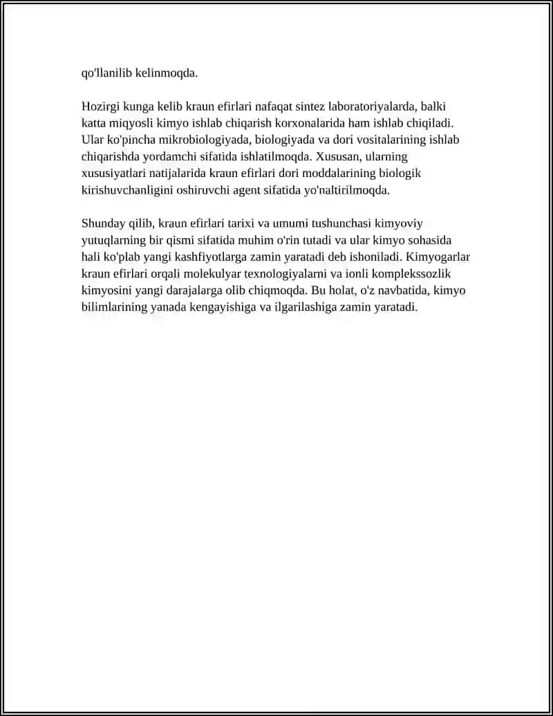 Kraun efirlari Dori Vositalari Sifatida 4