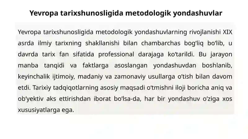 Zamonaviy Yevropa tarixshunosliktadqiqot usullari 4