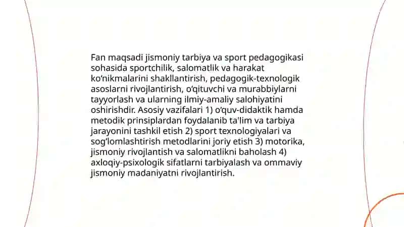 Jismoniy tarbiya va sport pedagogikasining predmeti 4