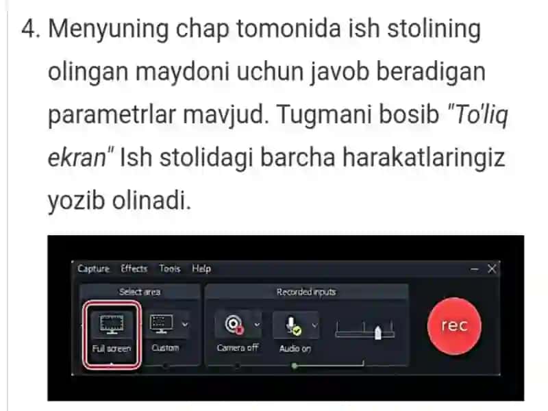 Camtasiya dasturi va uning imkoniyatlari 4