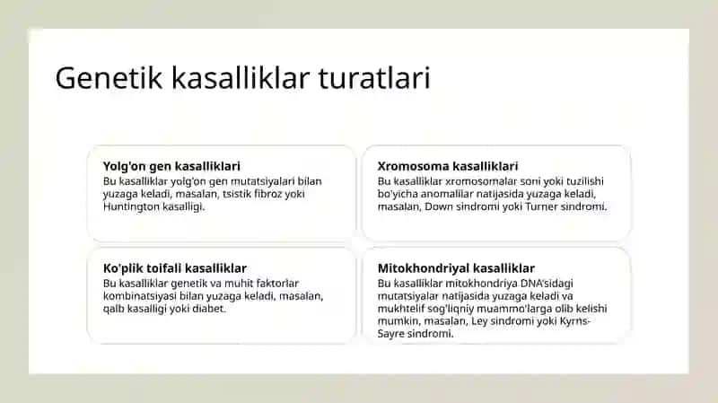 Xromosomalar va Gen Kasalliklariga Kirish 4