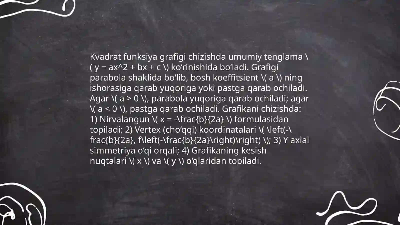 Kvadrat Funksiya grafigi 4