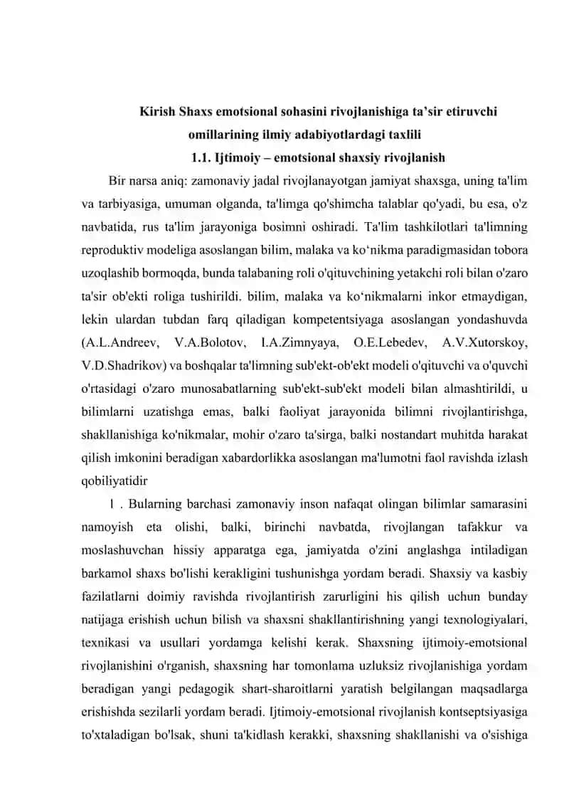 Shaxs emotsional sohasini rivojlanishiga ta’sir etiruvchi omillar 4