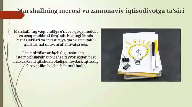 Alfired Marshilning iqtisodiy g'oyalari 4