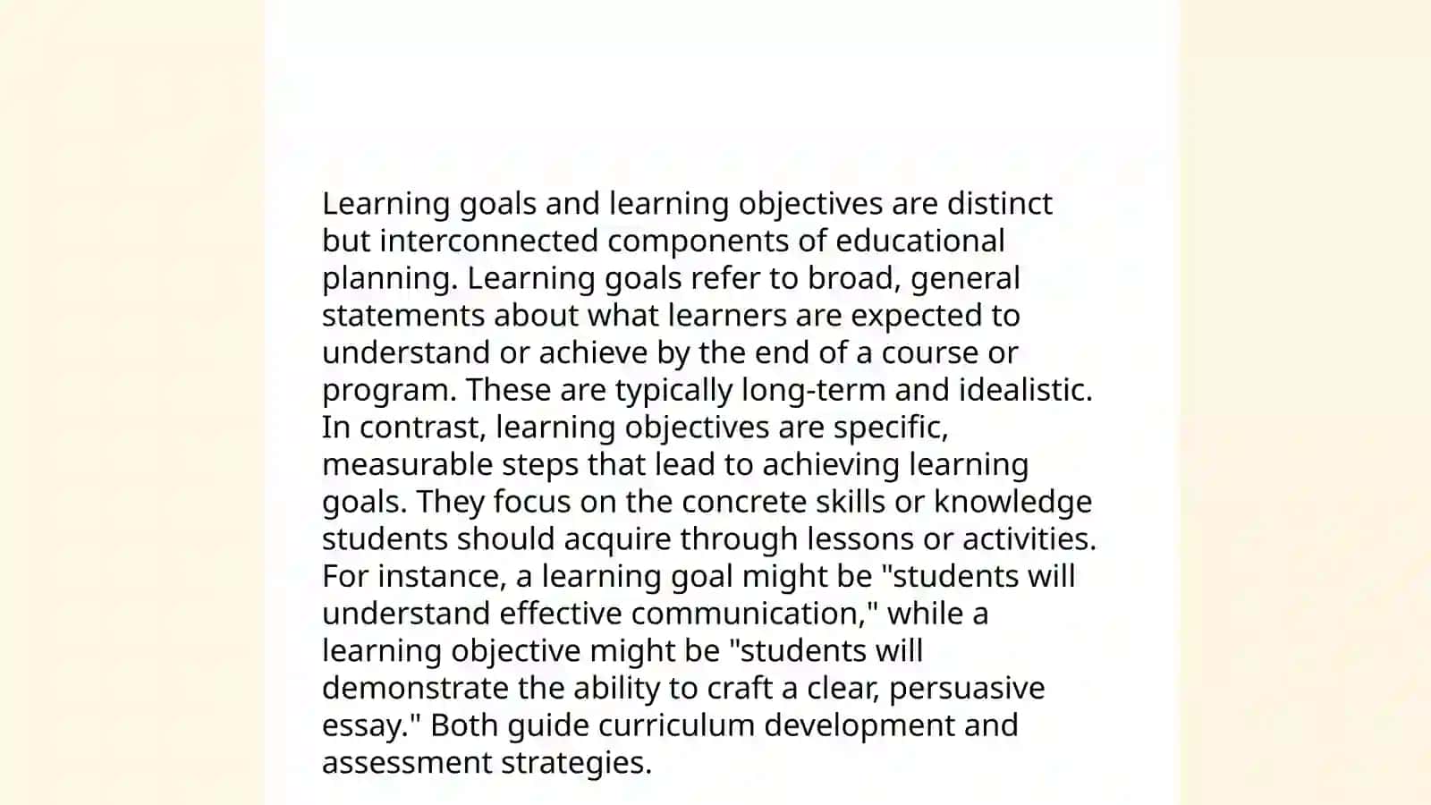 Learning goals, intentions and success criteria 4