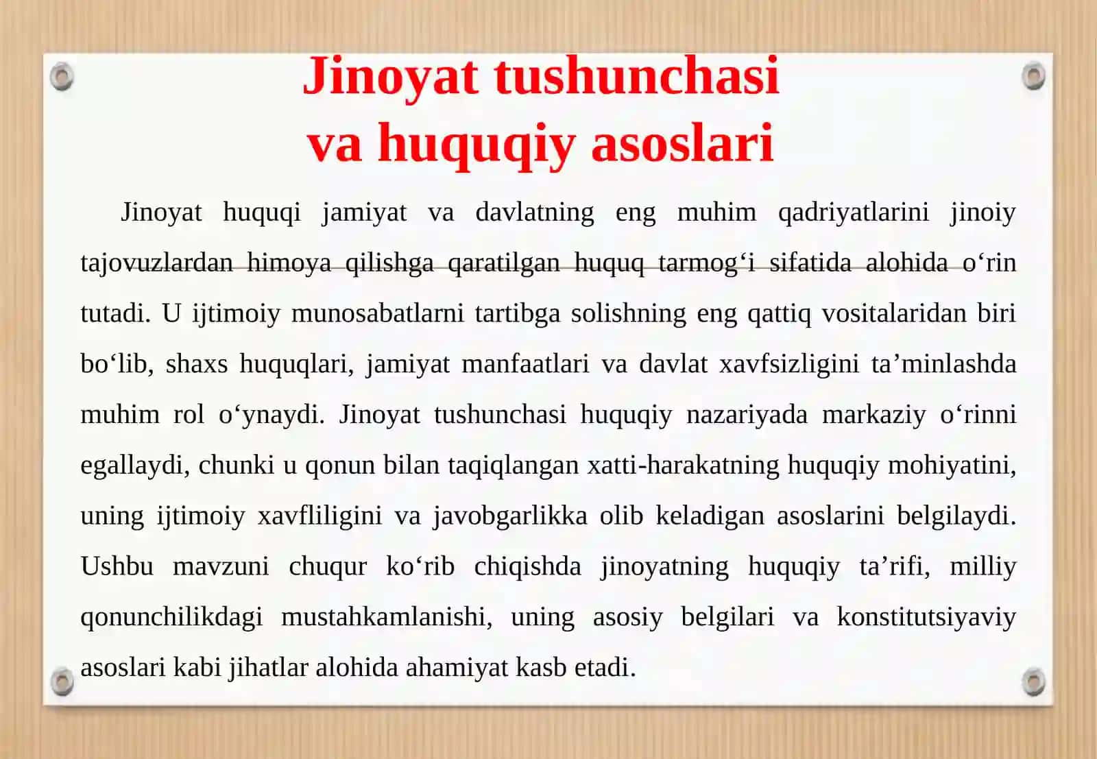 Jinoyat va jinoyatlarni tasniflash 4