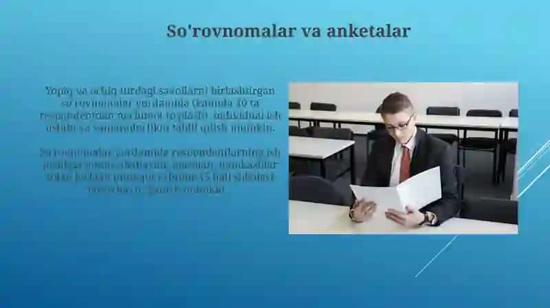 Shaxs irodaviy sohasini oʻrganish metodlari 4