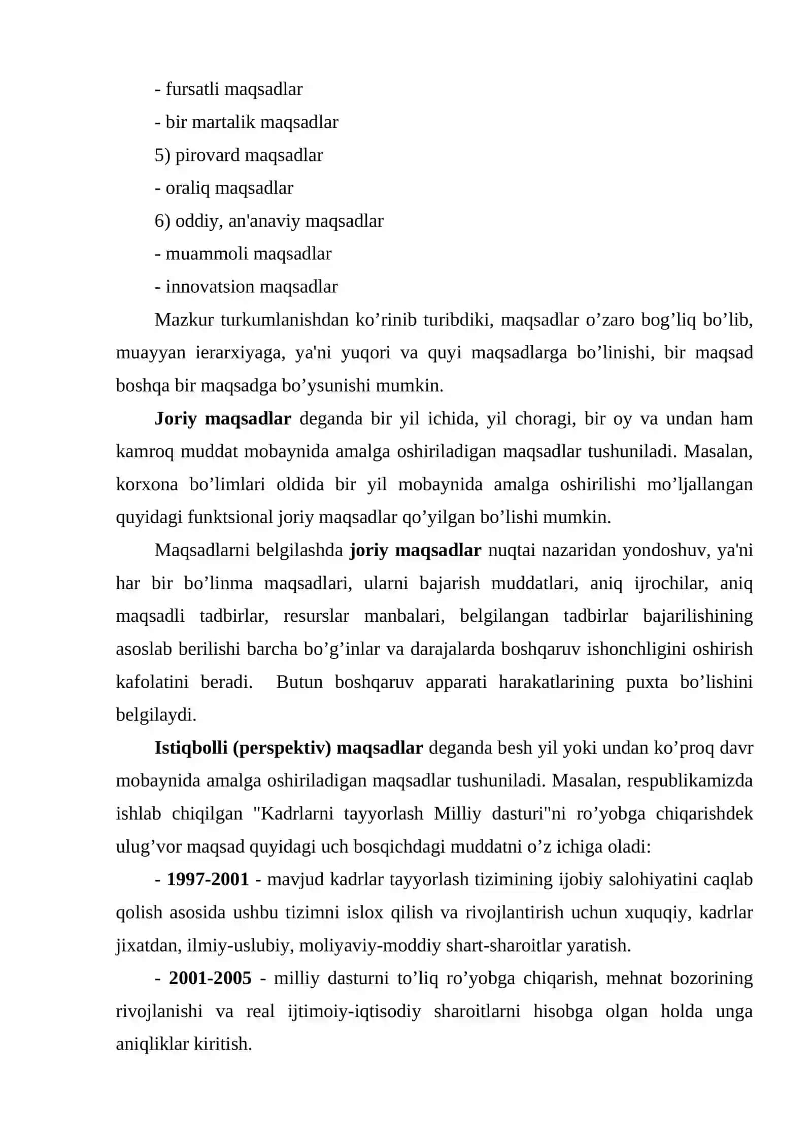 Boshqaruv maqsadi va funktsiyalari 4