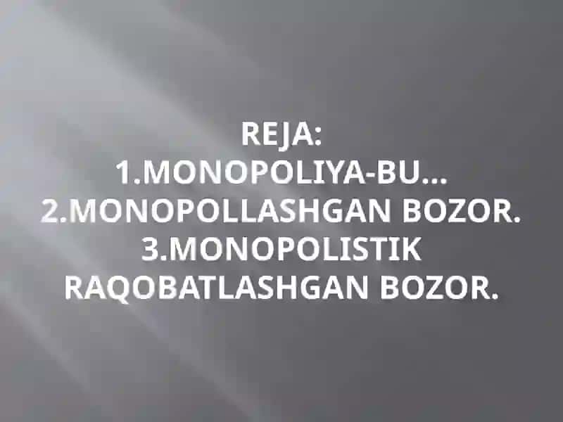 MONOPOL BOZOR MUNOSABATLARI 4