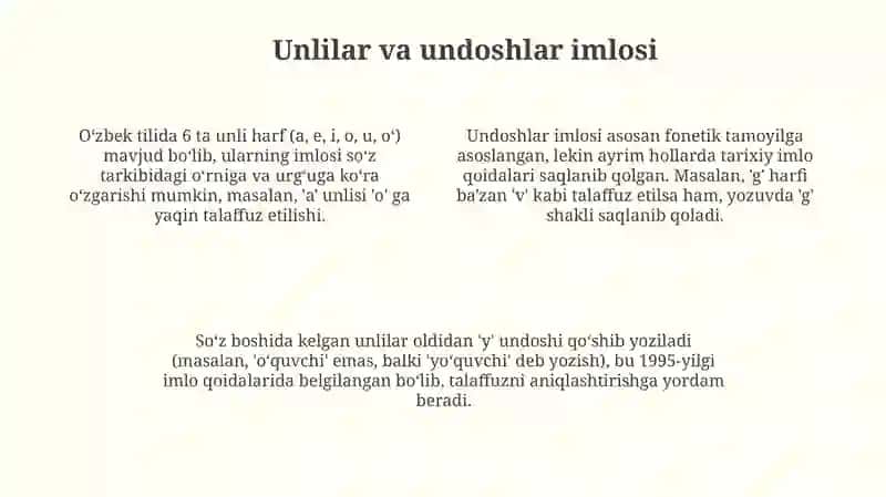 Oʻzbek adabiy tilining imlo tamoyillari va meʼyorlari 4