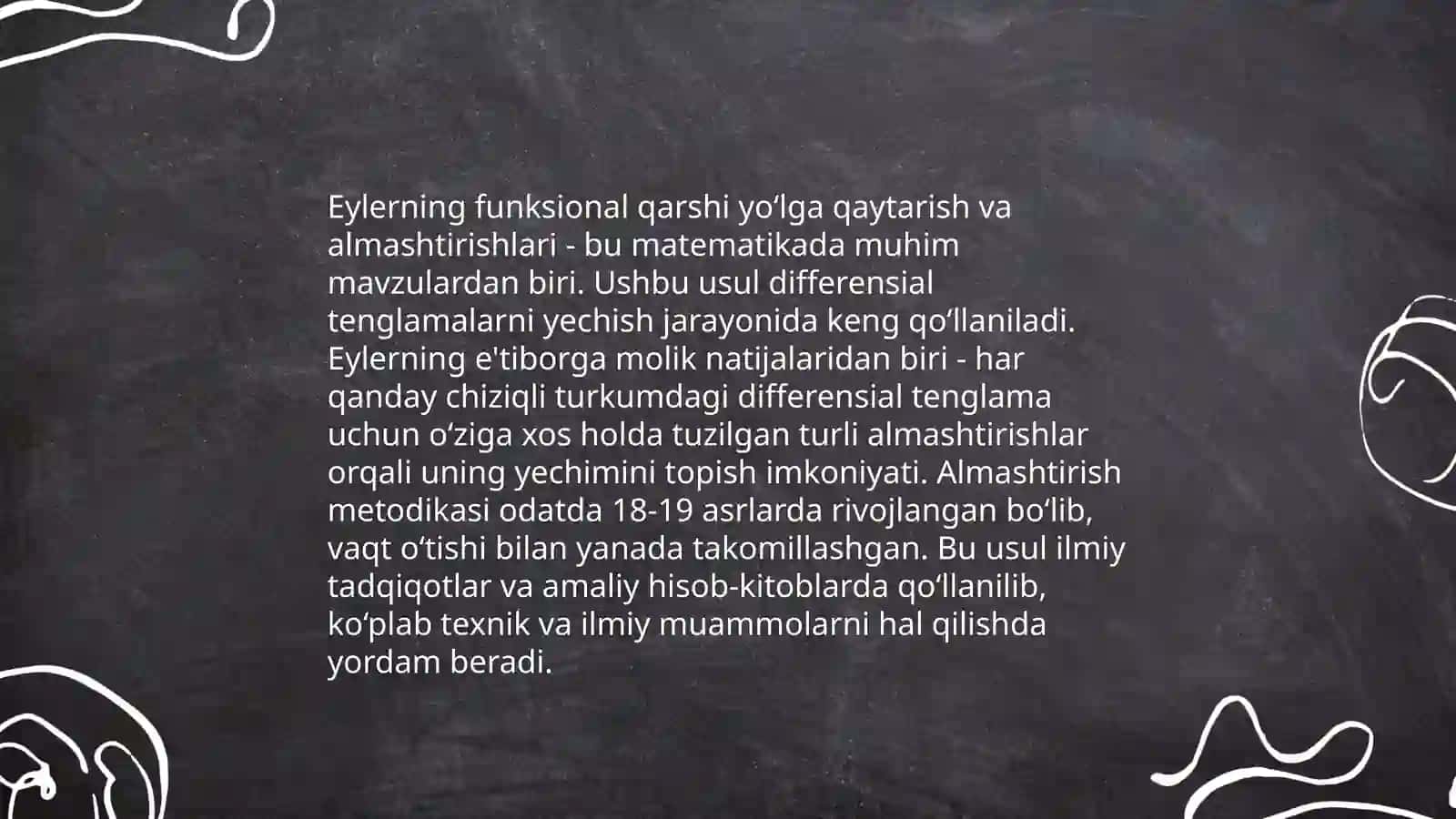 Eyler almashtirishlari 4
