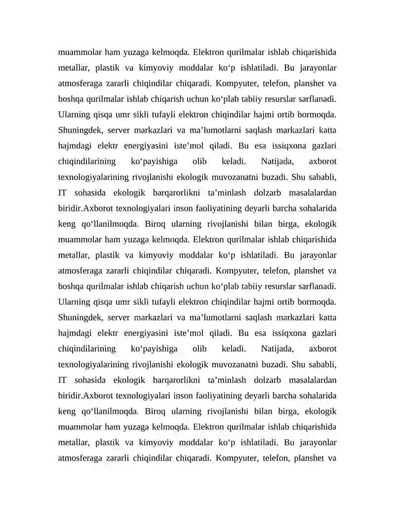Axborot texnologiyalarida ekologik muammolar 4